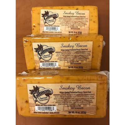 Gilman Smokey Bacon Cheese Block 16oz (3 lbs total)