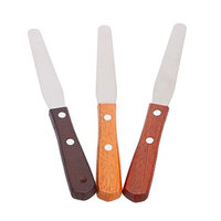Bonjanvye Stainless Steel Spatula With Wooden 3pcs Handle Spatula Knife Set Wax Knife Spatula