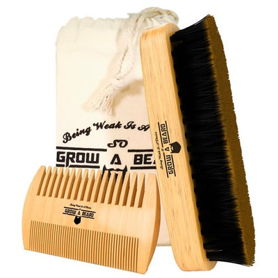 Beard Brush, Comb, Balm, Oil Grooming And Conditioner Beard Care For Men - Best Facial Hair Combo For Home And Travel - Ideal For Dry Or Wet And All Sizes & Beards Style