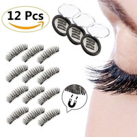 12 Pieces - Magnetic False Eyelashes, GP Beauty 3D Reusable Fake Eyelashes for Women Makeup, Perfect for Round Eyes & Deep Set Eyes, No Glue Required