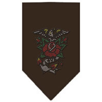 Ahi Eagle Rose Rhinestone Bandana Cocoa Small