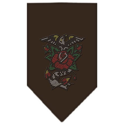 Ahi Eagle Rose Rhinestone Bandana Cocoa Small