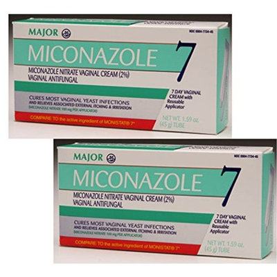 (2 Pack) Miconazole Vaginal Cream Antifungal (Contains 2 Tubes of 1.59oz (45g) Each - 2 Courses of Therapy) (Compare to Active Ingredient of MONISTAT 7 Vaginal Cream): Health & Personal Care