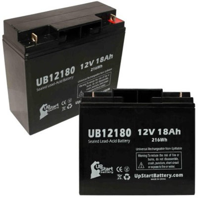 2x Pack - DOUGLAS PS12170 Battery Replacement - UB12180 Universal Sealed Lead Acid Battery (12V, 18Ah, 18000mAh, T4 Terminal, AGM, SLA)