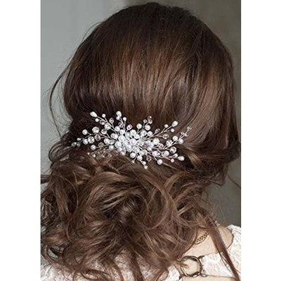 FXmimior Bridal Women Gold Leaves Vintage Wedding Party Crystal Rhinestone Hair Comb Hair Accessories Wedding Headpiece