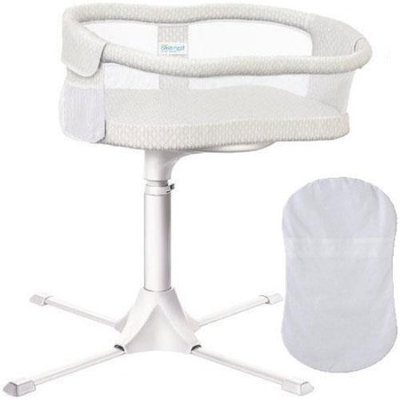 Halo - Swivel Sleeper Bassinet - Essentia Series with 100 Cotton Fitted Sheet