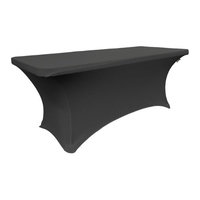 LA Linen TCSpandex72x30x30-BlackX24 Rectangular Spandex Tablecloth Black - 72 x 30 x 30 in.