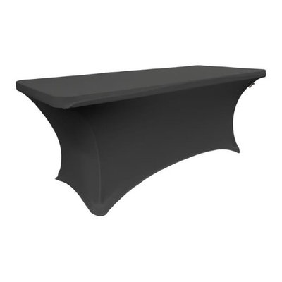 LA Linen TCSpandex72x30x30-BlackX24 Rectangular Spandex Tablecloth Black - 72 x 30 x 30 in.
