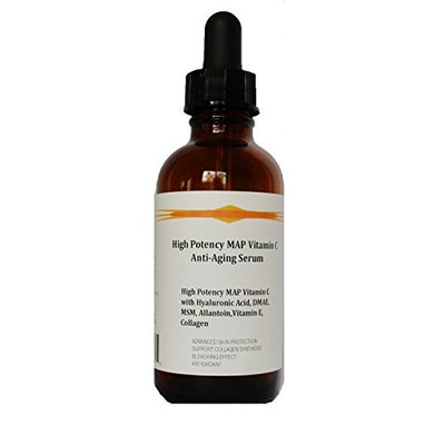 High Potency 15% MAP Vitamin C Serum with Pure Hyaluronic Acid, DMAE, MSM, and Allantoin