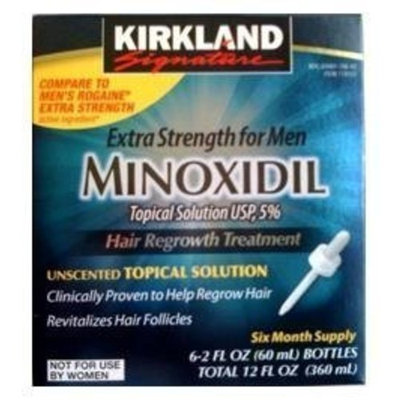 Kirkland Minoxidil 5% Extra Strength Hair Regrowth For Men, 6 Month Supply, 2 Ounce Bottle, 6 Count