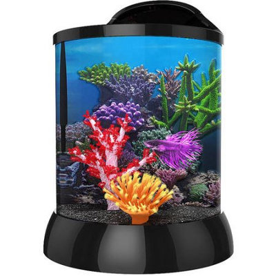 Bio Bubble Pets Aqua Terra 2 Gallon with 3D Coral Background, Black