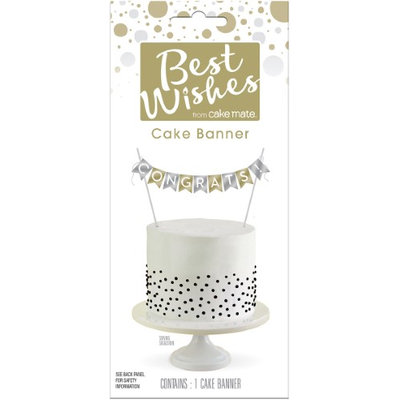 Signature Brands Best Wishes Premium By Cake Mate Cake Banner -Congratulations