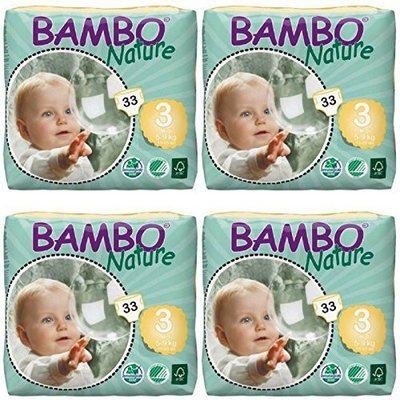 Bambo Nature Baby Diapers Classic (Size 3, Count 33, Pack of 4)