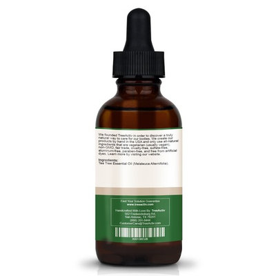 TreeActiv Acne Eliminating Tea Tree Essential Oil | All Natural Blemish Spot Treatment | Men Women and Teens | Treats Mild Moderate Severe Cystic Face Body Back Chest Shoulder Butt Acne (2 oz)