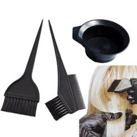 3/pk Salon Hair Coloring Dyeing Kit Color Dye Brush Comb Mixing Bowl Tint Tool Bleach