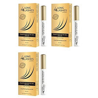 Long 4 Lashes by Oceanic, Long-Wearing Mascara 24H, Black, 8 ml (Pack of 3) + FREE Curad Bandages 8 Ct.