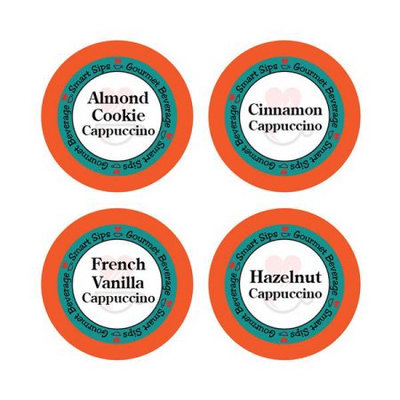 Smart Sips CAPVARPACK24 Cappuccino Variety Pack - Cinnamon Almond Cookie & Hazelnut for Keurig Kcup Brewers 24 Count