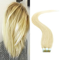 LaBetti tape In Human Hair Extensions - 16 18 20 22 24 Inch 20pcs 30g-70g Set - Silky Straight Skin Weft Human Remy Hair Ash Blonde Color(20inch, #60)
