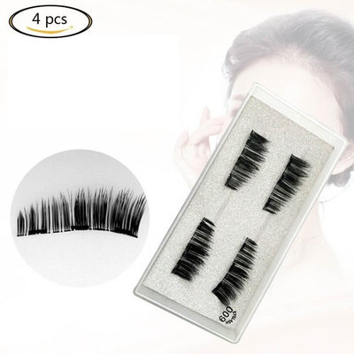 3D Magnetic False Eyelashes Full Hair Reusable Magnet Eyelash 4pcs Kit Party Makeup Gift