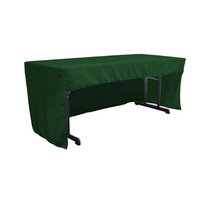 LA Linen TCpop-OB-fit-72x30x30-GreenHuP20 1.95 lbs Open Back Polyester Poplin Fitted Tablecloth Hunter Green
