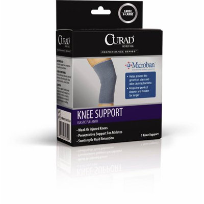 Curad Elastic Knee Supports with Microban, Gray, Large/X Large