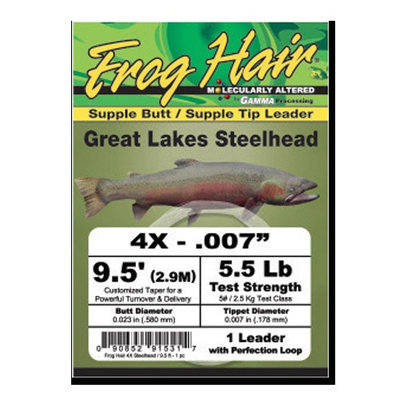 Frog Hair Great Lakes Steelhead Leader - 4X
