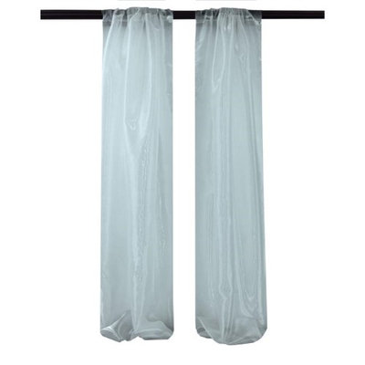 LA Linen DBOrganza58x96-Pk2-BlueBabyO98 Mirror Organza Backdrop Baby Blue - 58 x 96 in. - Pack of 2