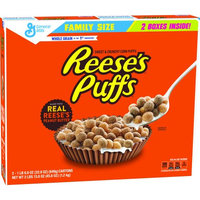 General Mills Reese's Puffsâ ¢ Peanut Butter Puffs Cereal Family Size 2 Pack 22.9 oz Boxes