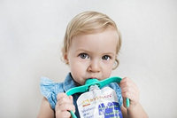 PouchBuddy (Turquoise) - Baby Self Feeding PouchBuddy. Works with Most Baby Food Pouches Including but Not Limited to Plum, Happy Tot, Happy Baby, Happy Family, Earths Best, Gerber, Other National Brands As Well As ReusableRefillable