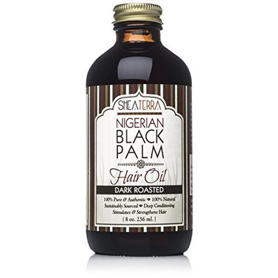 Shea Terra Organics Herbal Hair Care Collection | Natural Hair Restoration, Growth Stimulation, Scalp Treatment, Texture Solution | All Skin Types (Nigerian Black Palm Hair Oil, 8 oz)