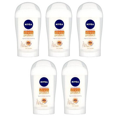 5x Nivea Stress Protect Anti-perspirant Deodorant Solid Stick for Women 5x40ml (Pack of 5)