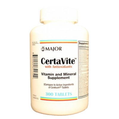 MAJOR CERTA-VITE TABS ASCORBIC ACID-60 MG 300 TABLETS UPC