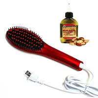 Top Quality Women's Professional Hair Straightener Brush With Nut Hair Oil