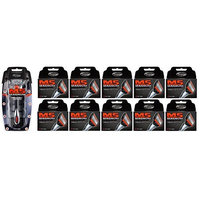 Personna M5 Magnum 5 Razor with Trimmer + M5 Magnum 5 Refill Razor Blade Cartridges, 4 ct. (Pack of 10) + FREE Schick Slim Twin ST for Dry Skin