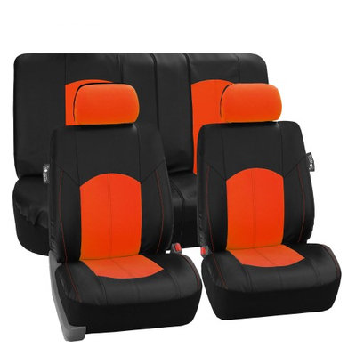 Complete Orange Front Back Seat Covers for Car Truck SUV