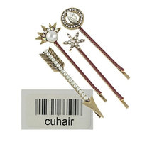 cuhair 4pcs Crystal Vintage Punk Metal Women Girl Hair Clip Barrettes Hair Claw Hair Accessories