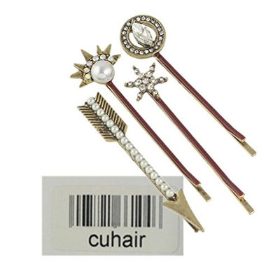 cuhair 4pcs Crystal Vintage Punk Metal Women Girl Hair Clip Barrettes Hair Claw Hair Accessories