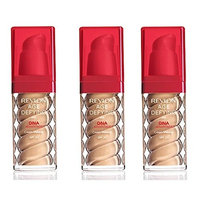 Revlon Foundation with DNA Advantage, Honey Beige, 1 Fl Oz (3 Pack) + FREE Travel Toothbrush, Color May Vary