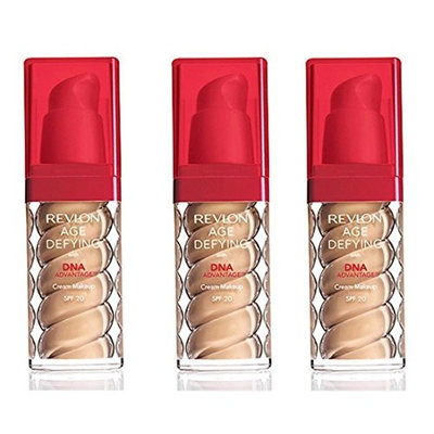 Revlon Foundation with DNA Advantage, Honey Beige, 1 Fl Oz (3 Pack) + FREE Travel Toothbrush, Color May Vary