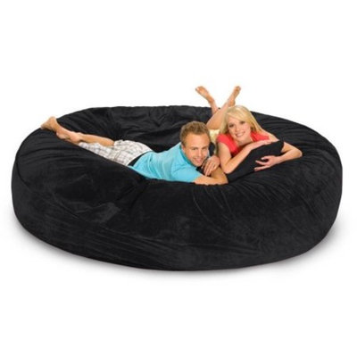 8 Foot Round Relax Sack (Black - Microsuede)