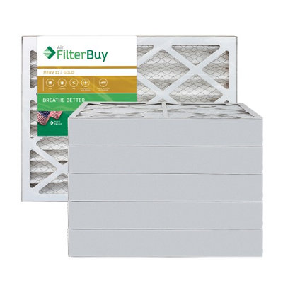 AFB Gold MERV 11 12x15x4 Pleated AC Furnace Air Filter. Filters. 100% produced in the USA. (Pack of 6)