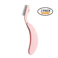 Okdeals 3 Pairs Foldable Steel Eyebrow Eyelash Extension Brush Metal Comb Cosmetic Makeup Too