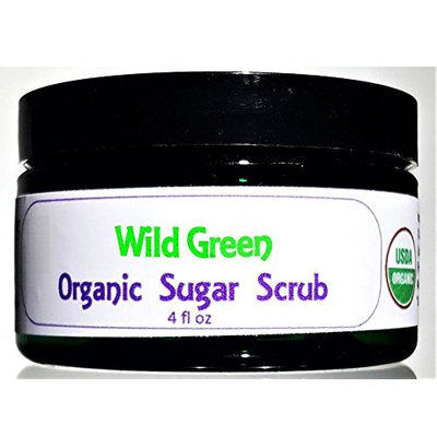 Flowersong Wild Green Organic Sugar Scrub - Soften, Moisturize and Exfoliate in One Step