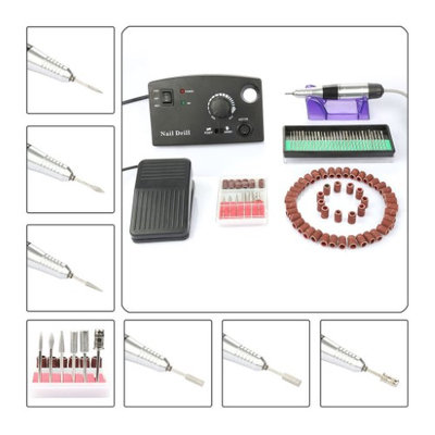 Besmall 20000 RPM Electric Drill Nail Set Kit Fast Machine Manicure Pedicure Acrylics Gel Polish Professional Salon Nail Machine