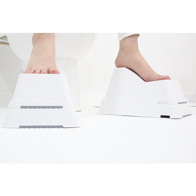 MORNING SMILE Bathroom Squat Toilet Stool with Easy to Hide/Carry Features, White