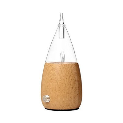 Inhospro Mist Humidifier Ultrasonic Aroma Essential Oil Diffuser with Adjustable Mist, Reduce Noise Design and 7-Color LED Soft Light for Office Home Bedroom Living Room Yoga Spa-Wood Base& Glass Top