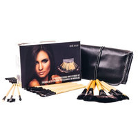 Zoe Ayla 32 Piece Professional Make-Up Brush Set with Handy Vegan Leather Travel Case - Wood