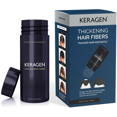 Hair Fibers Grey 28g | Thickening Hair Powder Fibers for Building and Filling Thinning Hair | Ideal for Men and Women | Keragen Fibers gives you Fuller, Thicker...