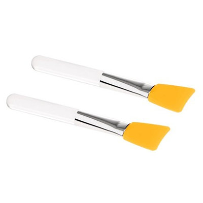 Dolity 2 PCS Silicone Face Mask Brush, Mask Beauty Tool Soft Silicone Face Mud Mask Applicator Brush Hairless Body Lotion And Body Butter Applicator Tools - Yellow