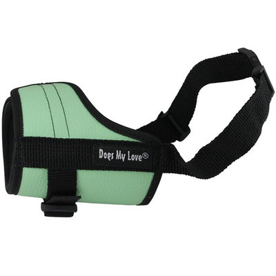 Adjustable Dog Muzzle 6 Sizes Green (XL: 12